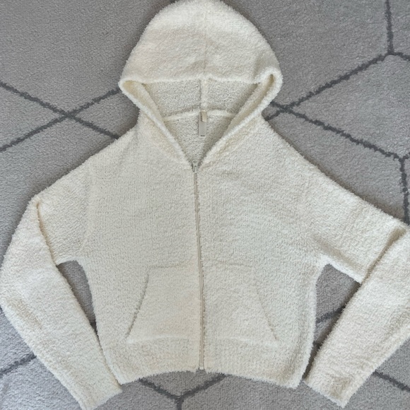 Skims Cozy Knit Bone Zip Up Hoodie - Picture 1 of 2